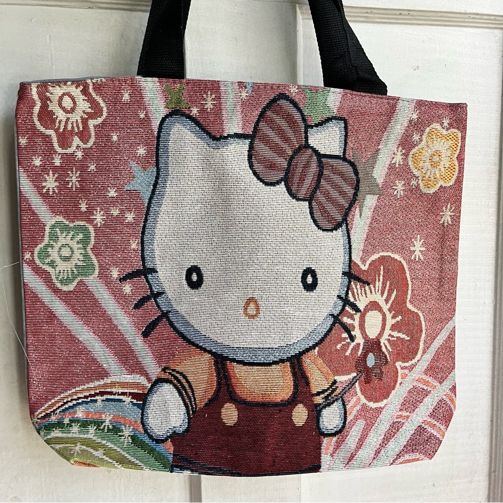 hello kitty large jacquard tote bag!